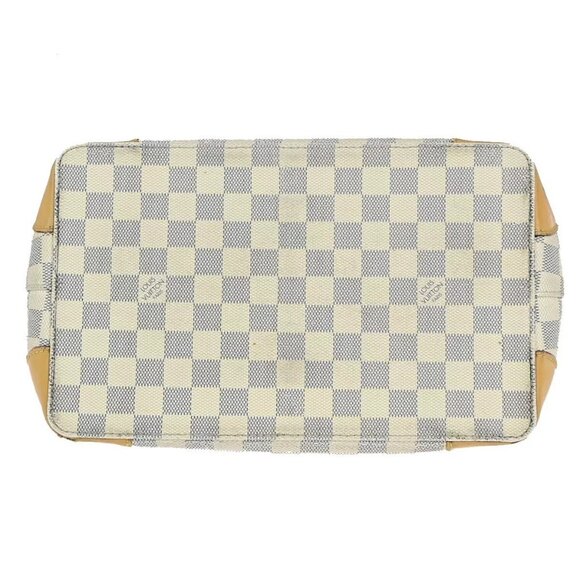 LOUIS VUITTON Hampstead PM Shoulder Bag Damier Azur Leather White - Picture 6 of 14